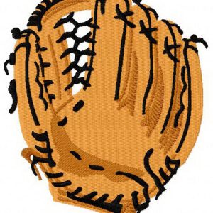 Baseball glove embroidery design