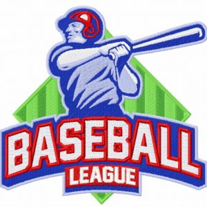 Baseball league embroidery design
