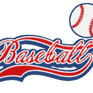 Baseball logo embroidery design