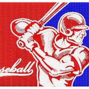 Baseball player 10 embroidery design