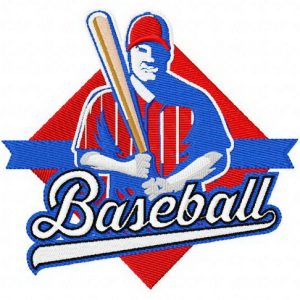 Baseball player 11 embroidery design