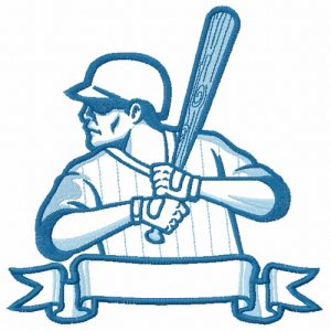 Baseball player 15 embroidery design