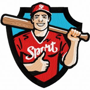 Baseball player 17 embroidery design
