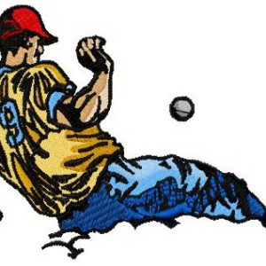 Baseball player 6 embroidery design