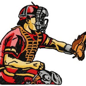 Baseball player 7 embroidery design