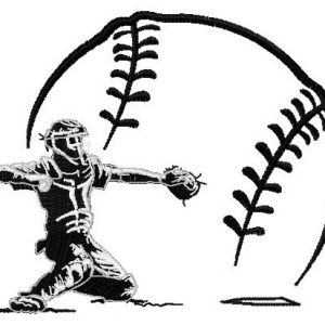 Baseball player 9 embroidery design