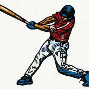 Baseball player 2 embroidery design