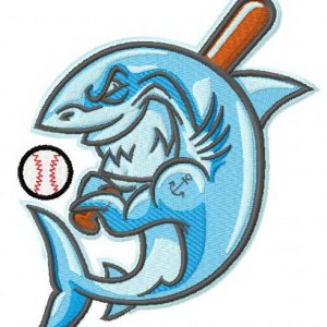 Baseball shark 2 embroidery design