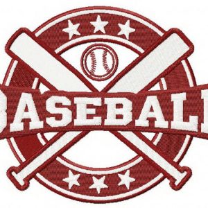 Baseball style embroidery design