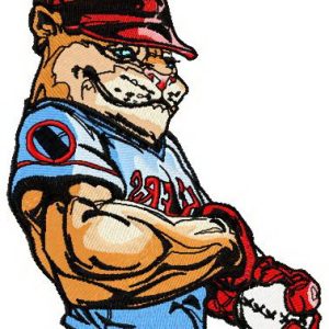 Baseball wildcat embroidery design