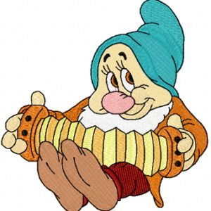 Bashful with an Accordion embroidery design