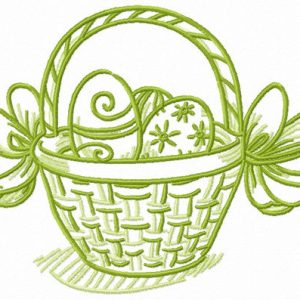 Basket for Easter bunny embroidery design