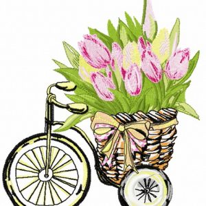 Basket with tulips 2 embroidery design