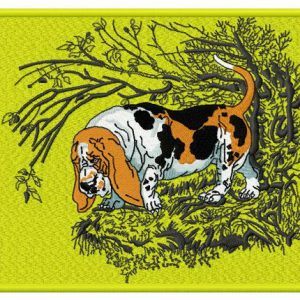Basset Hound embroidery design