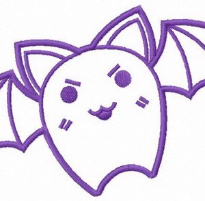 Bat hunting embroidery design