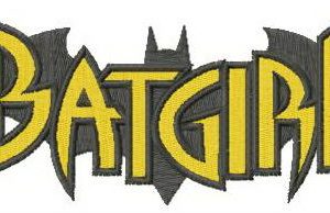Batgirl silhouette embroidery design