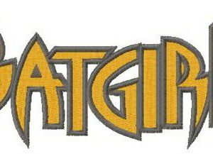 Batgirl word embroidery design