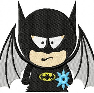 Batman south park style embroidery design