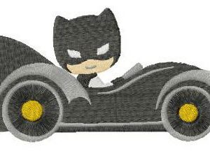 Batman and batmobile embroidery design