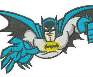 Batman is flying embroidery design