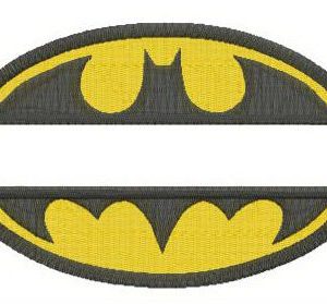 Batman oval monogram embroidery design