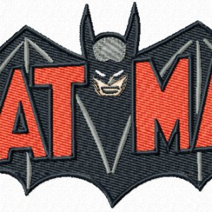 Batman old comics logo embroidery design