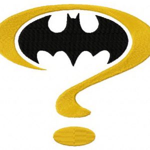 Batman question mark embroidery design