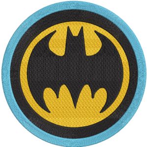 Batman round badge embroidery design