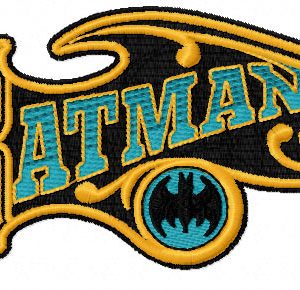 Batman Vintage logo embroidery design