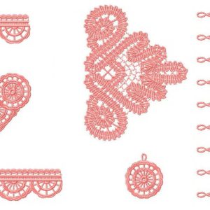 Battenburg lace set embroidery design
