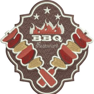BBQ restaurant embroidery design