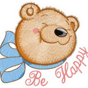 Be happy embroidery design