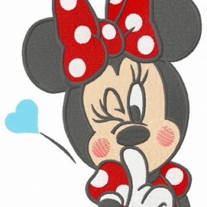 Be quite Minnie embroidery design