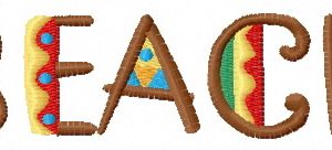 Beach embroidery design