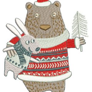 Bear and bunny 2 embroidery design