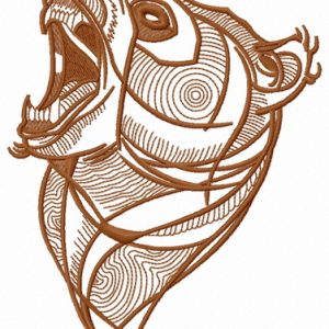 Bear roars 2 embroidery design