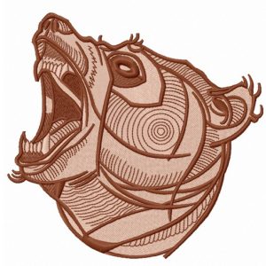 Bear roars 4 embroidery design