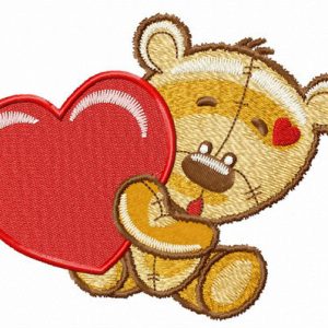 Bear surprised embroidery design