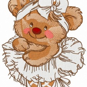 Bear the ballerina 2 embroidery design