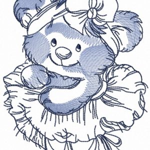 Bear the ballerina 3 embroidery design