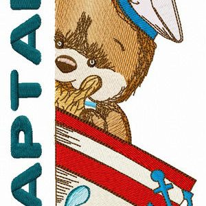 Bear the captain embroidery design
