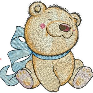 Bear toy embroidery design