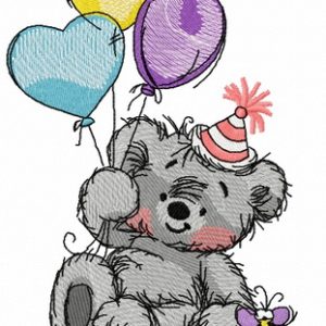 Bear's birthday 2 embroidery design