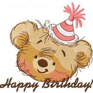 Bear's birthday 4 embroidery design