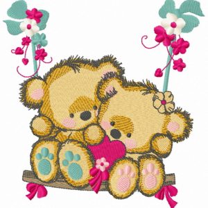 Bears on a teeter 2 embroidery design