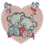 Bears on a teeter embroidery design