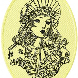 Beautiful girl embroidery design