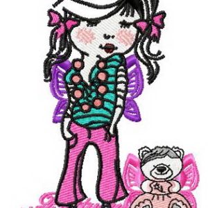 Beautiful pretty girls embroidery design
