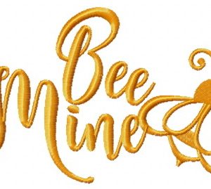Bee mine one color embroidery design