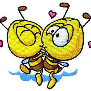 Bee my Valentine embroidery design